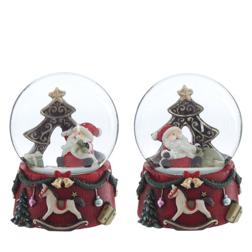 Фигурка декоративная "Дед Мороз" в стекл шаре, D 6.5 см, L6,5 W6,5 H8,5 см, 2в.