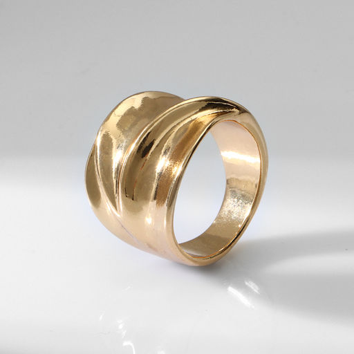 Кольцо металл Тренд движение, волна, цвет золото, размер 16 - Qf фото 2