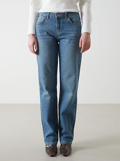 Straight Fit Kad?n Jean Pantolon