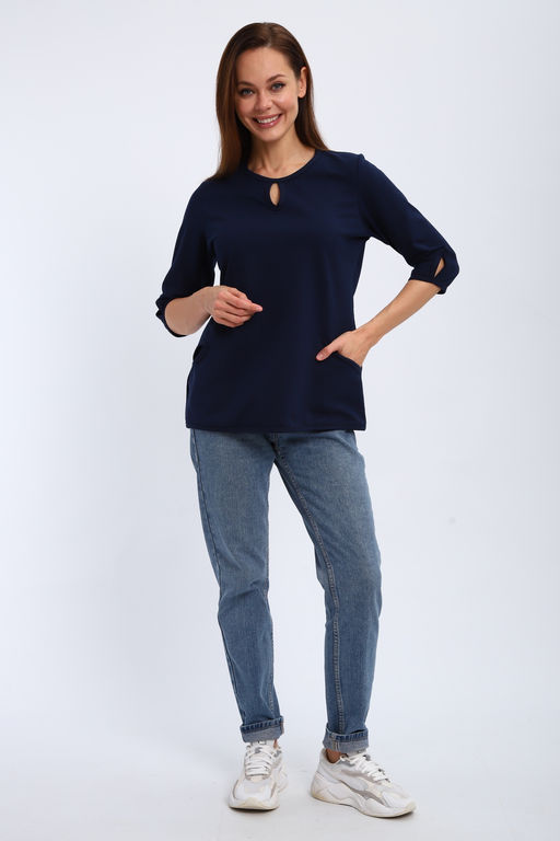 Кофта женская из футера 2-н Анфиса индиго