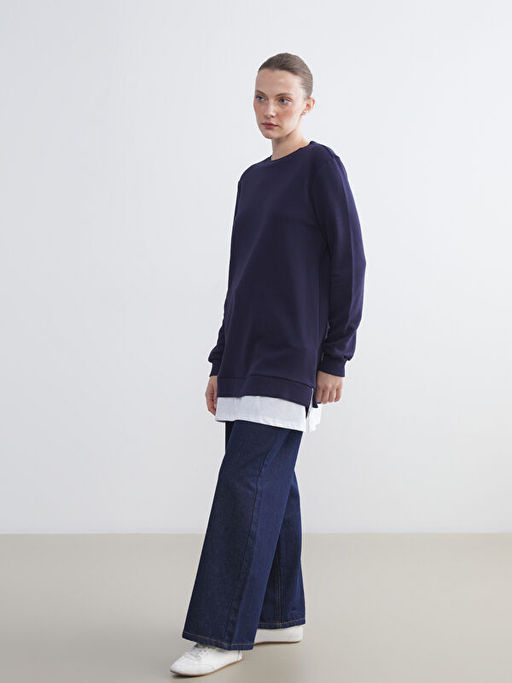 Bisiklet Yaka Kad?n Sweatshirt Tunik
