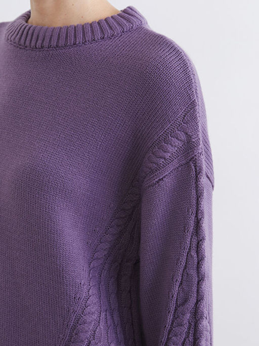 Bisiklet Yaka Kendinden Desenli Kad?n Triko Tunik