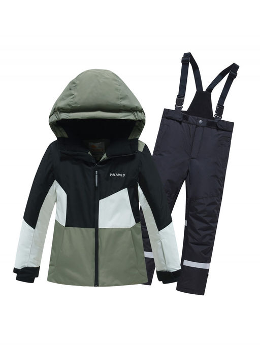 Горнолыжный костюм зимний для мальчика цвета хаки 9517Kh