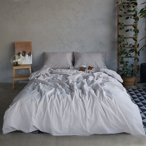 Постельное бельё Этель Полоски 1.5 сп, размер 155х210 см, 160х240 см, 50х70 см -2шт, цвет бежевый, 100% жатый хлопок, 140г фото 8