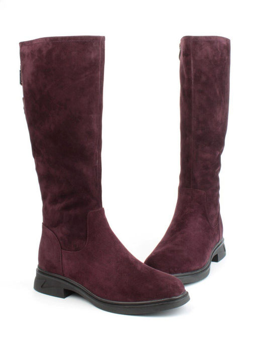 02-FJ632-2M BURGUNDY Сапоги зимние женские (натуральная замша, натуральный мех) - Фабричный китай фото 13