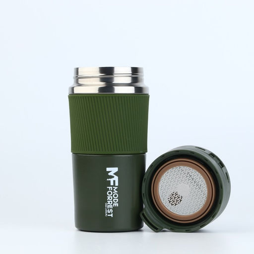 Термостакан с кнопкой, 380 мл, сохраняет тепло 6-8 ч