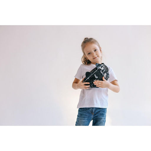 Сумка детская поясная Black cat с пайетками на молнии, цвет чёрный - NAZAMOK KIDS фото 3