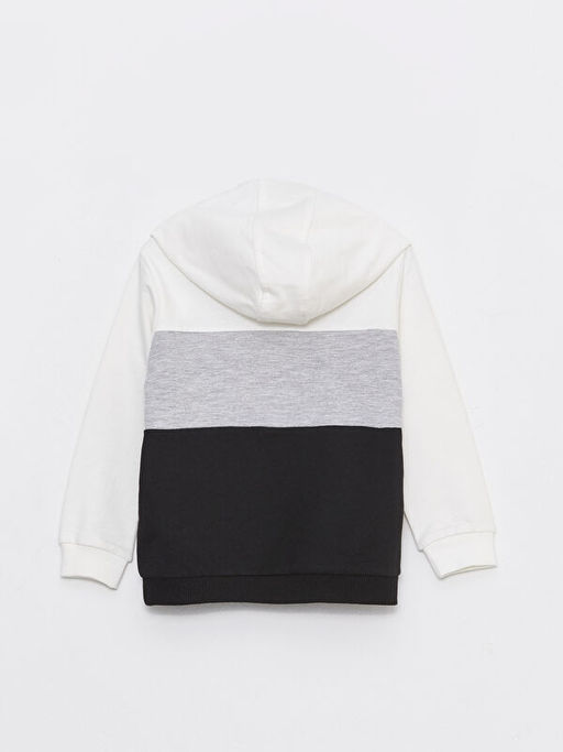 Kap??onlu Uzun Kollu Bask?l? Erkek Bebek Sweatshirt