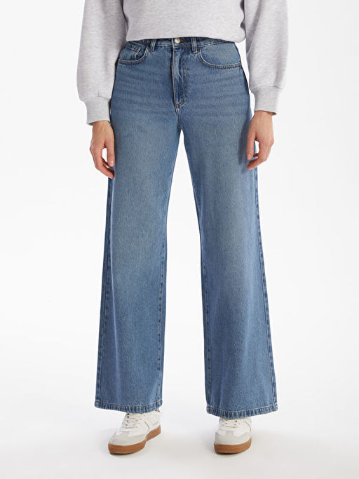 Wideleg Kad?n Jean Pantolon