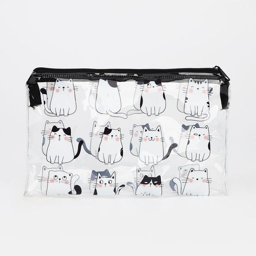 Косметичка на молнии, цвет прозрачный/чёрный - Simaland фото 2