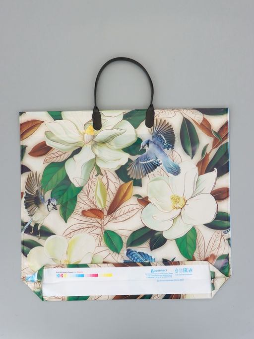 Цена за 10 шт. Пакет "Прятки в цветах", полиэтиленовый с пластиковой ручкой, 38 х 34 + 3 см, 90 мкм