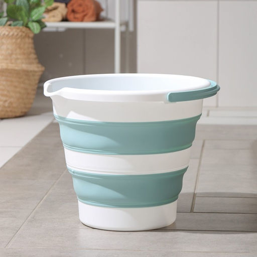 Ведро складное «Флекс», 10 л, 32×34×26 см, морская волна