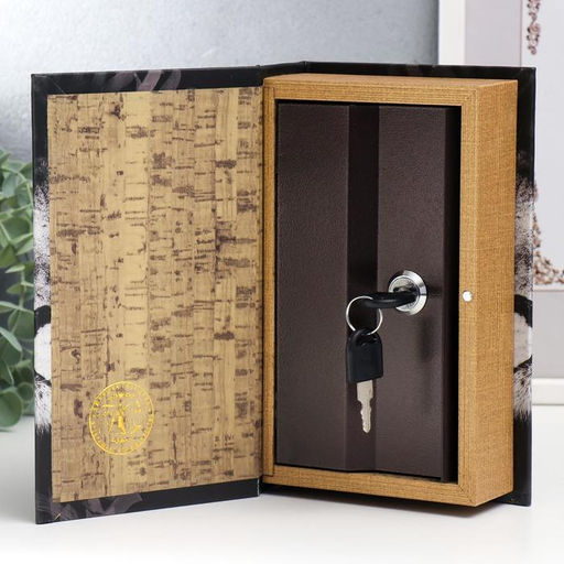 Шкатулка книга-сейф «Лев. Through the eves of a lion», дерево и искусственная кожа, с замком, 21×13×5 см