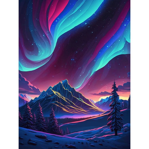 Алмазная мозаика на новый год с полным заполнением на холсте «Северное сияние», 30×40 см, набор для творчества