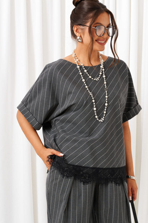 Костюм Beautiful Free 6442 темно-серый в полоску