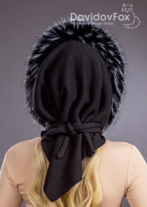 Платок трикотаж экомех енот блэк - Davidovfox фото 5