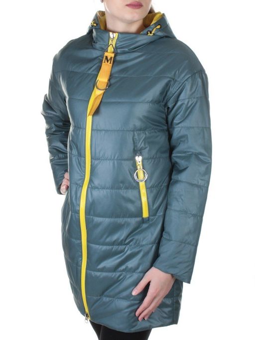 B19102 GRAY/GREEN Пальто демисезонное женское Aikesdfrs - Fashion фото 3