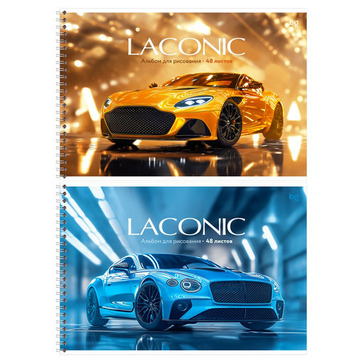 Альбом для рисования BG А4 48л. на спирали "Laconic" (АР4гр48_вл 08650) обложка картон, выб. лак