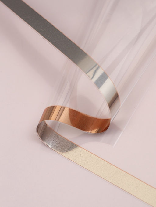 Цена за 20 шт. Пленка для цветов, "Полоса с окном", розовая, 57х57±2 см