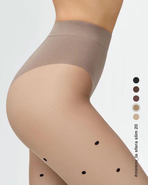 Колготки Minimi LA SFERA SLIM 20 (колготки в средний горошек) - Daino/Nero фото 3