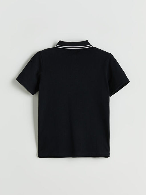 Polo Yaka Be?ikta? Bask?l? Erkek ?ocuk Ti??rt