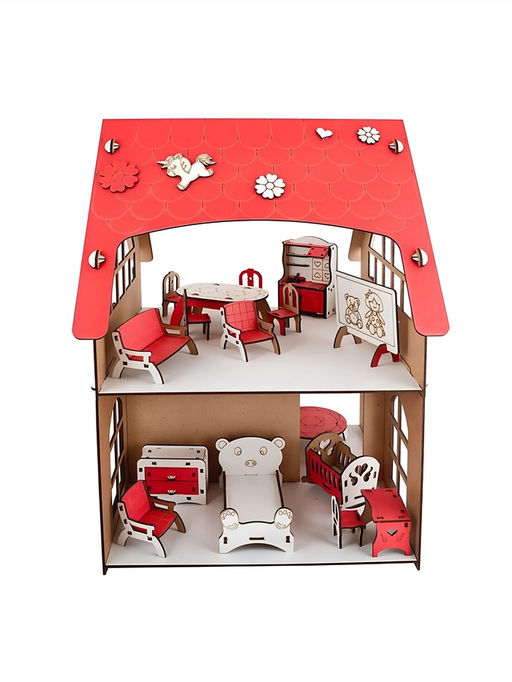 Кукольный домик «Машенька», 16 элементов, декор и мебель в комплекте