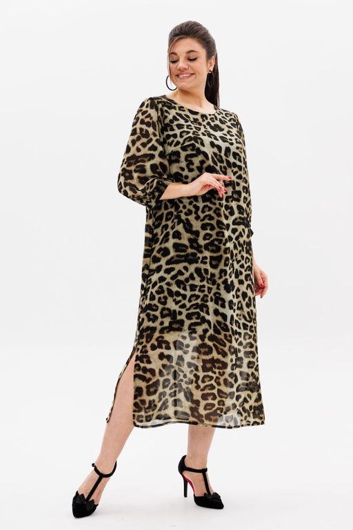 Платье ANELLI 1463 кедровый леопард  фото 9