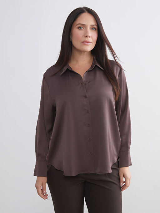 Oversize Saten Kad?n G?mlek