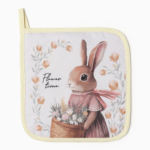 Набор кух. Доляна Зайчиха: варежка 20х28 см, прихватка 17х17 см, 35% хл, 65% пэ  фото 4