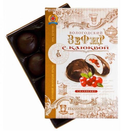 Зефир в шоколаде Вологодский с клюквой 250г