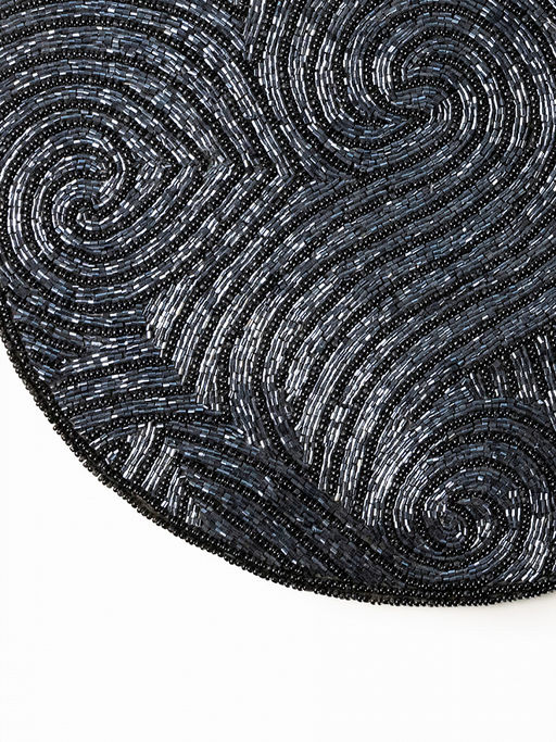 Салфетка сервировочная D35 синий бисер