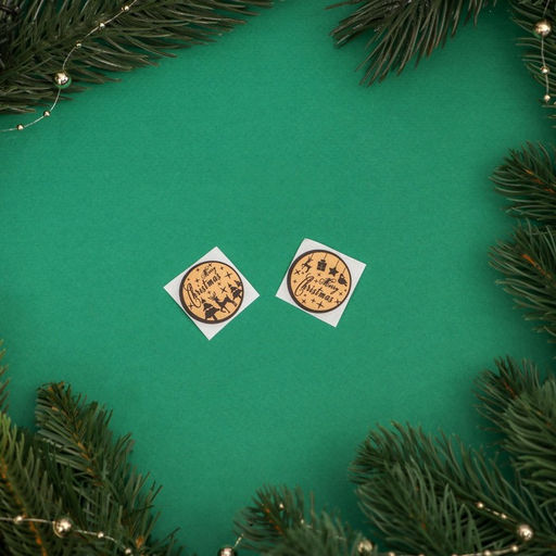 Наклейки новогодние в рулоне Merry Christmas, для декора и подарков, 500 шт., 2.5?2.5 см - UPAK LAND фото 4