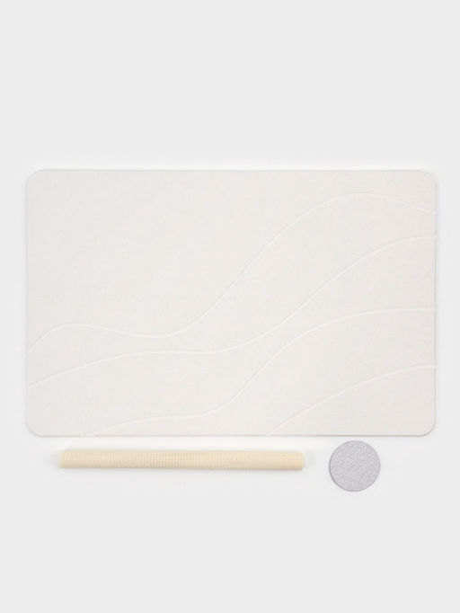 Коврик из диатомитового камня SAVANNA, 40×60 см, толщина 1 см, белый