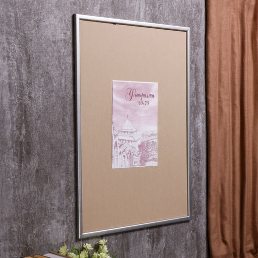 Фоторамка для фото 50×70 см Samoa, сосна, (пластиковый экран), серебро