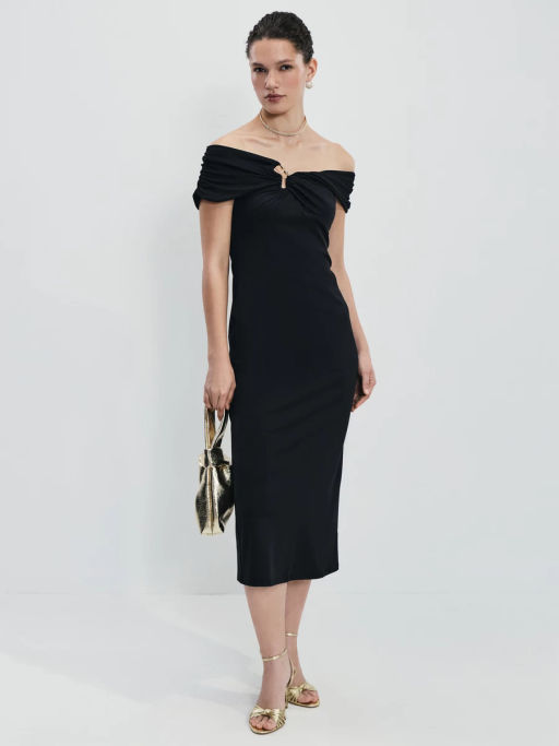 Платье миди с открытыми плечами / Zarina