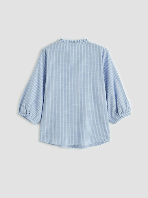 F?rf?rl? Ka??k Yaka ?izgili Kad?n G?mlek