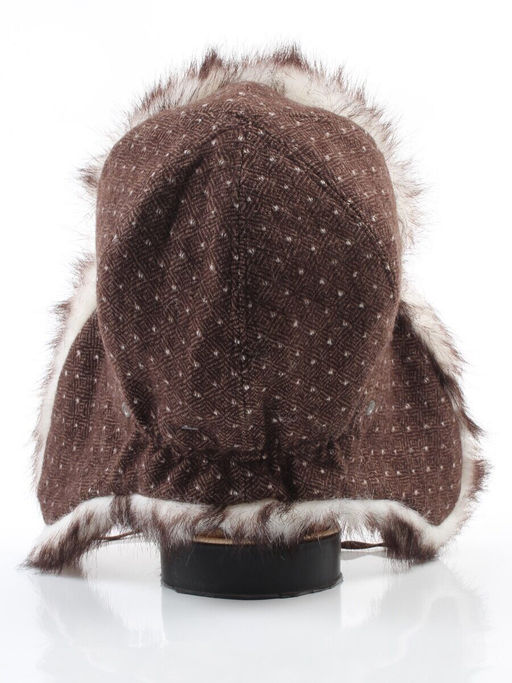 3436 BROWN Шапка-ушанка детская (100% шерсть, искусственный мех)