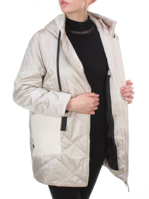 22-302 BEIGE Куртка демисезонная женская AKiDSEFRS (100 гр.синтепона) - Фабричный китай фото 8