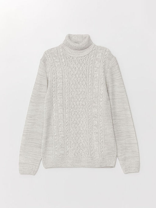 Bal?k?? Yaka Uzun Kollu Erkek Triko Kazak