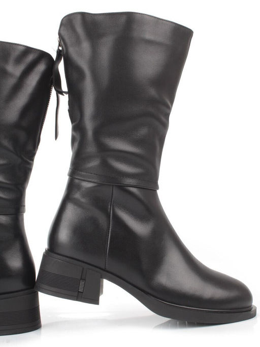 ZA4232M BLACK Сапоги зимние женские (натуральная кожа, натуральный мех)