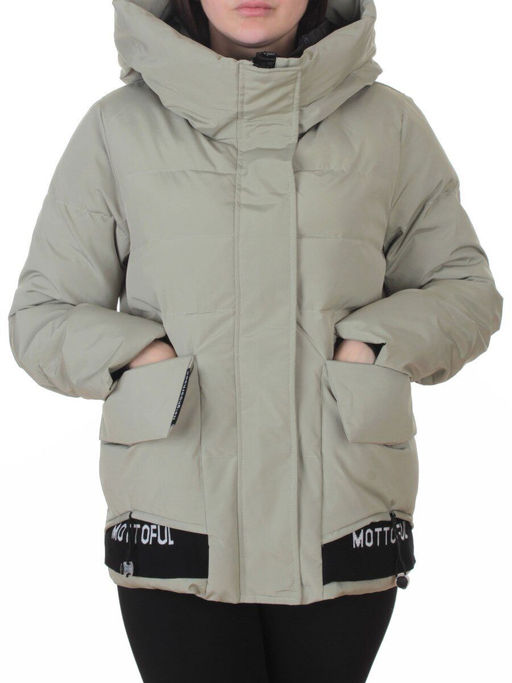 PE23-2 OLIVE Куртка зимняя женская оверсайз (150 гр. холлофайбер)