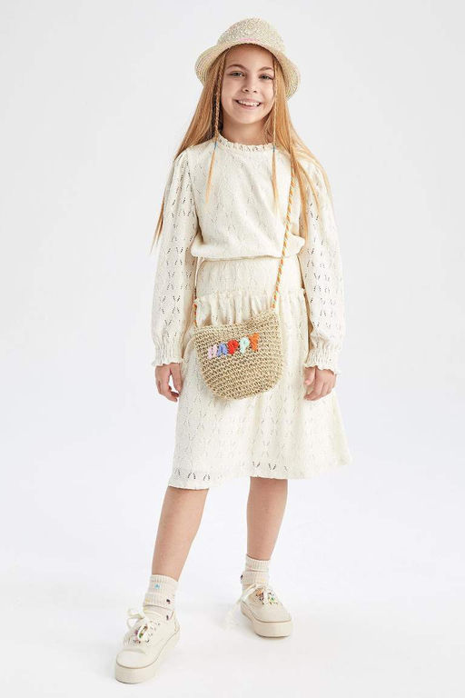 Футболка свободного кроя с длинными рукавами для девочек - Defacto фото 4