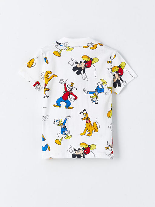 Polo Yaka K?sa Kollu Mickey Mouse Bask?l? Erkek Bebek Pijama Tak?m? - Waikiki фото 3
