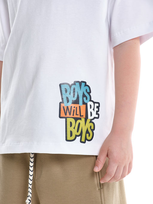 Футболка Boys 22-9010 белый - Mini maxi фото 3