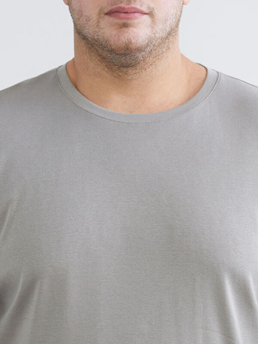 B?y?k Beden Bisiklet Yaka Uzun Kollu Erkek Ti??rt