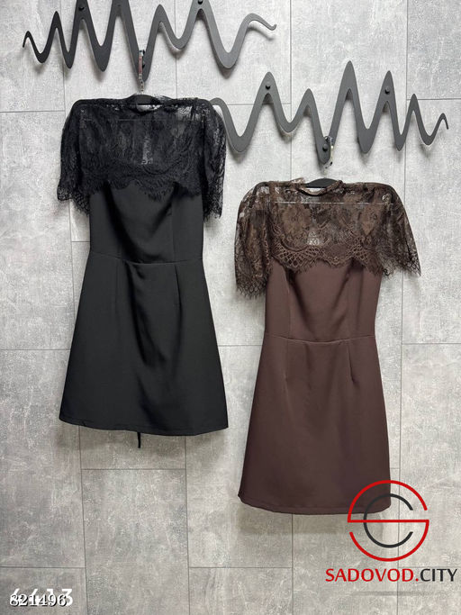 Платье двойка с съемным кейпом из кружева - Bruno фото 2