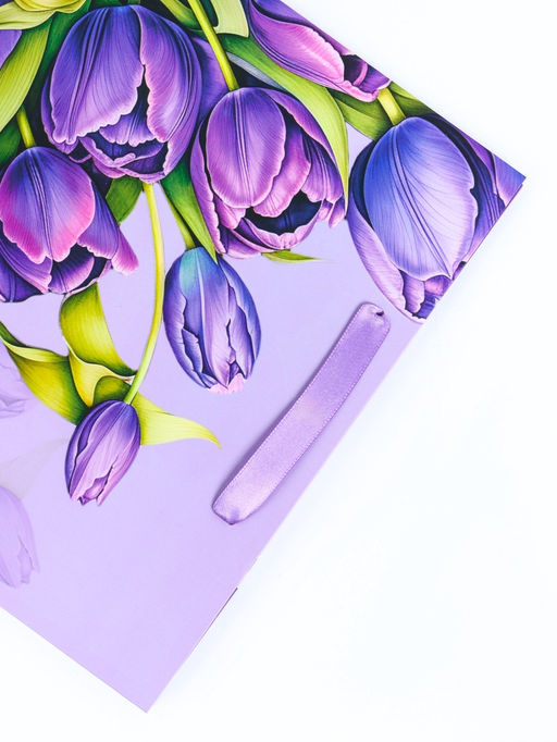 Цена за 2 шт. Пакет подарочный ламинированный вертикальный Букет, M 25.5?30?9 см