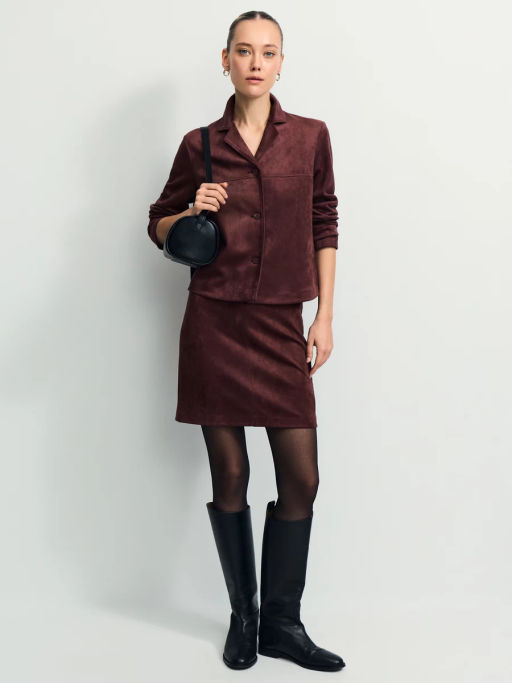 Укороченный жакет из искусственной замши / Zarina