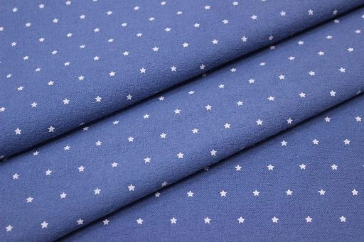 Теплый хлопок Мелкие звезды цв.стальной синий, ш.1.48м, хлопок-100%, 160гр/м.кв - Купава фото 3