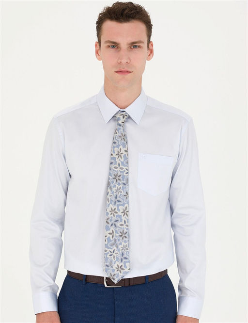 A__k Mavi Regular Fit Uzun Kollu Basic G_mlek